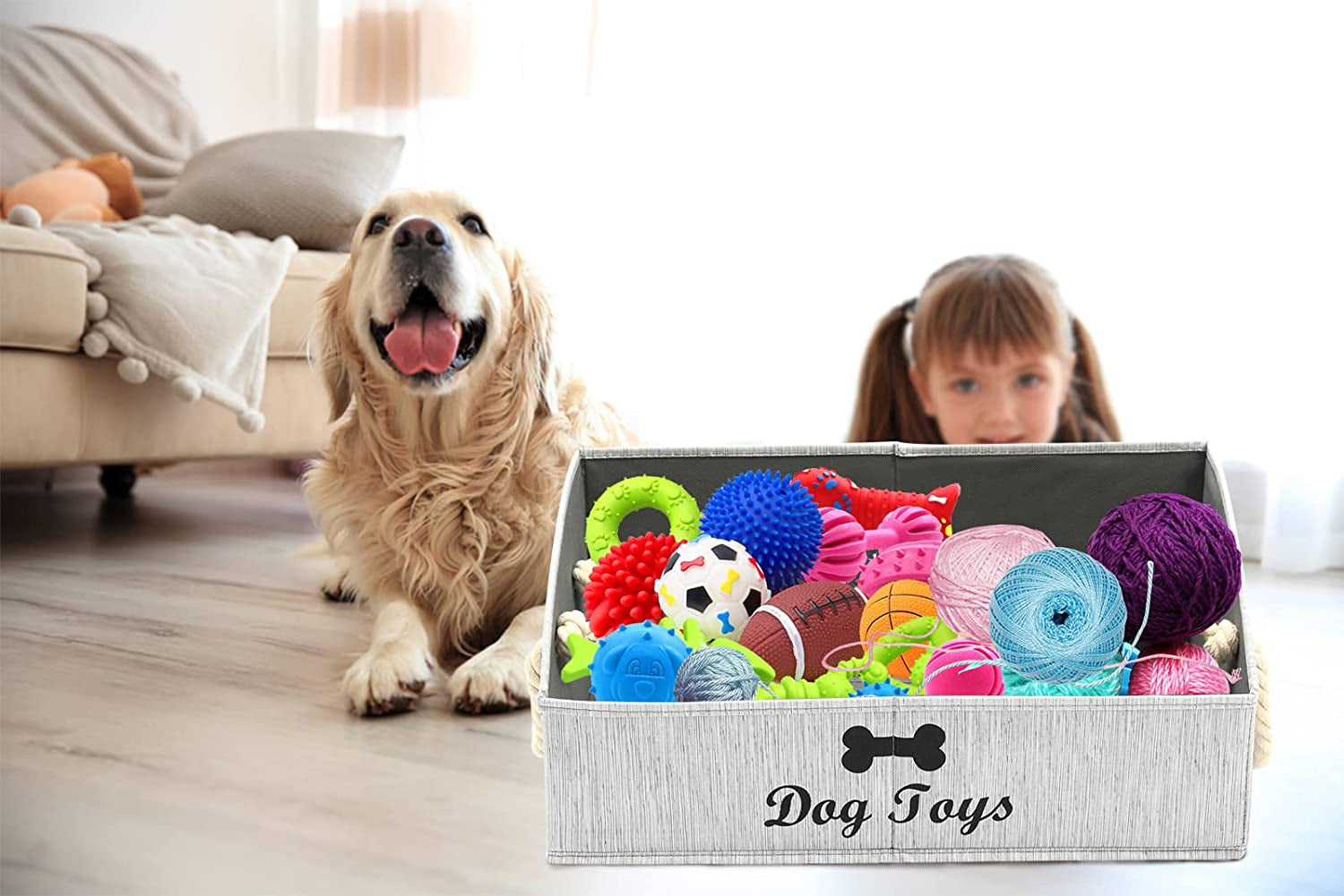 Foldable Dog Toy Storage Bin