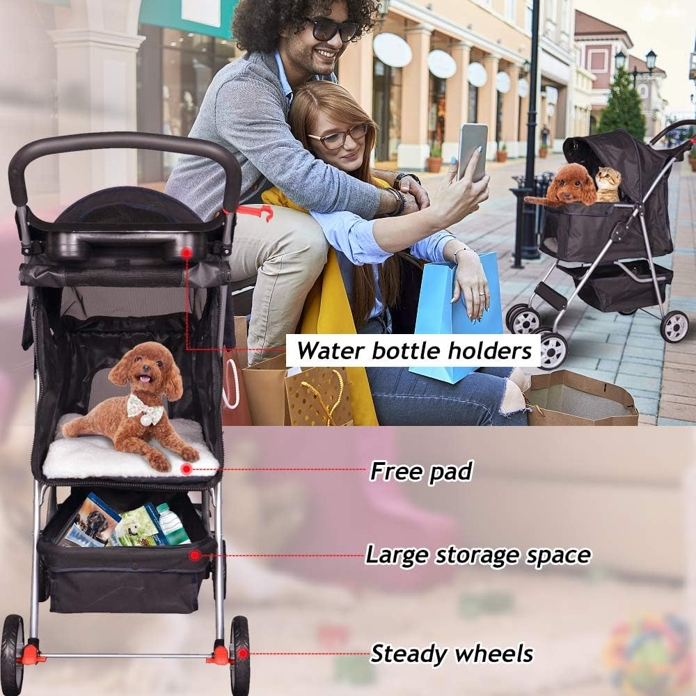 4-Wheel Pet Stroller Carrier