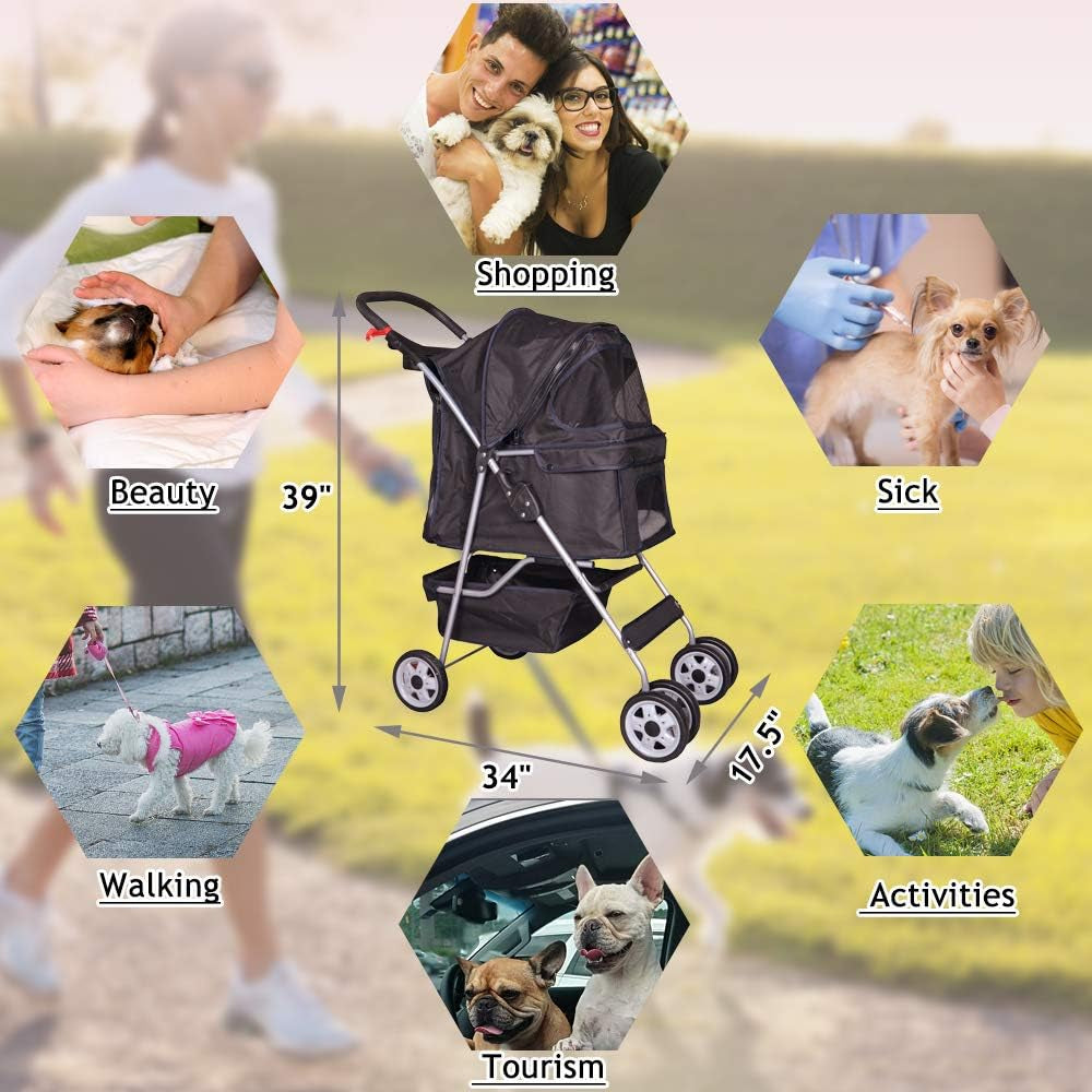 4-Wheel Pet Stroller Carrier