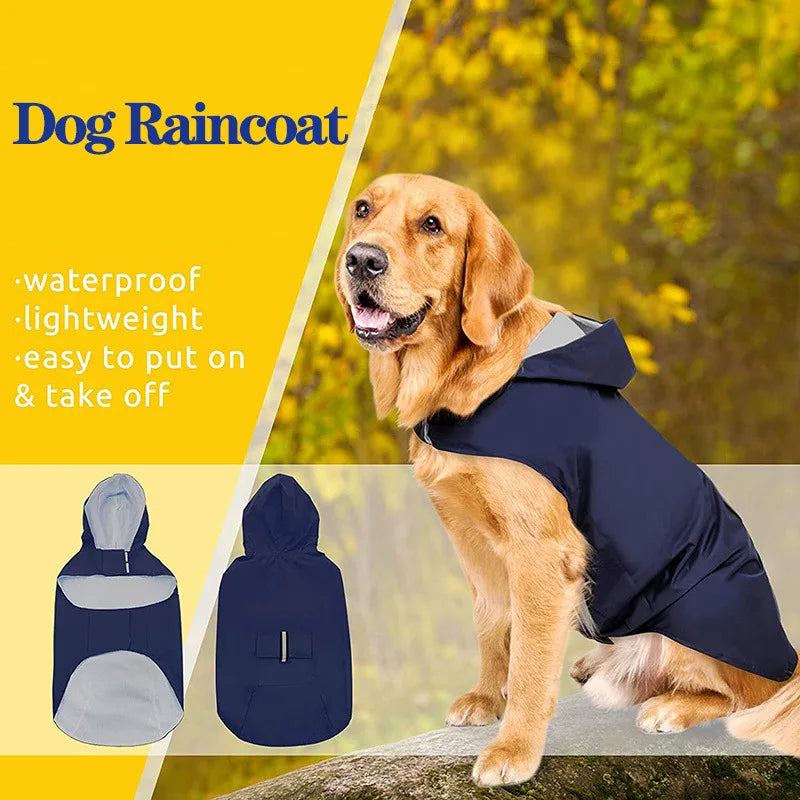 Dog Raincoat Waterproof Hoodie Jacket 