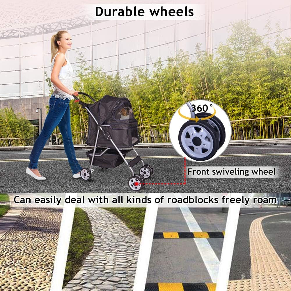 4-Wheel Pet Stroller Carrier