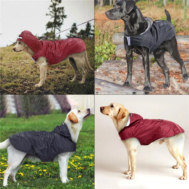 Dog Raincoat Waterproof Hoodie Jacket 