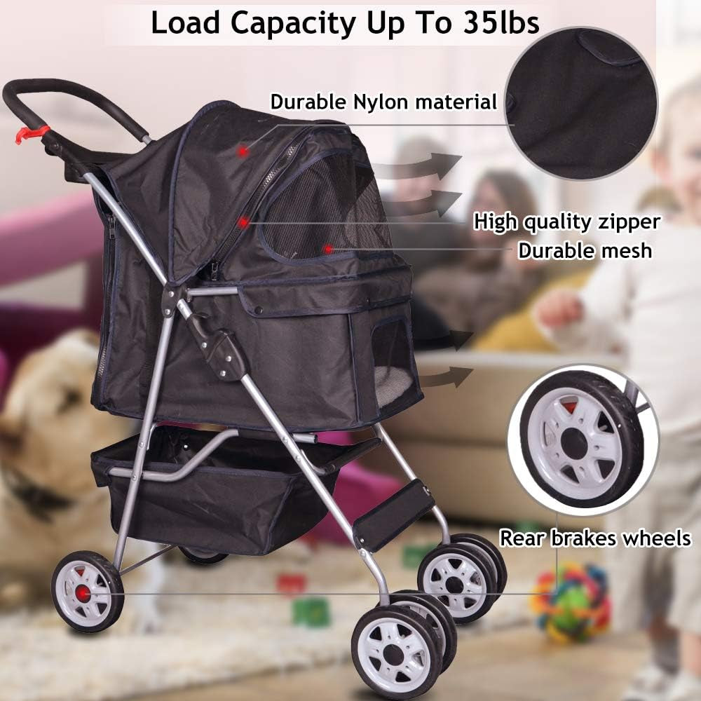 4-Wheel Pet Stroller Carrier