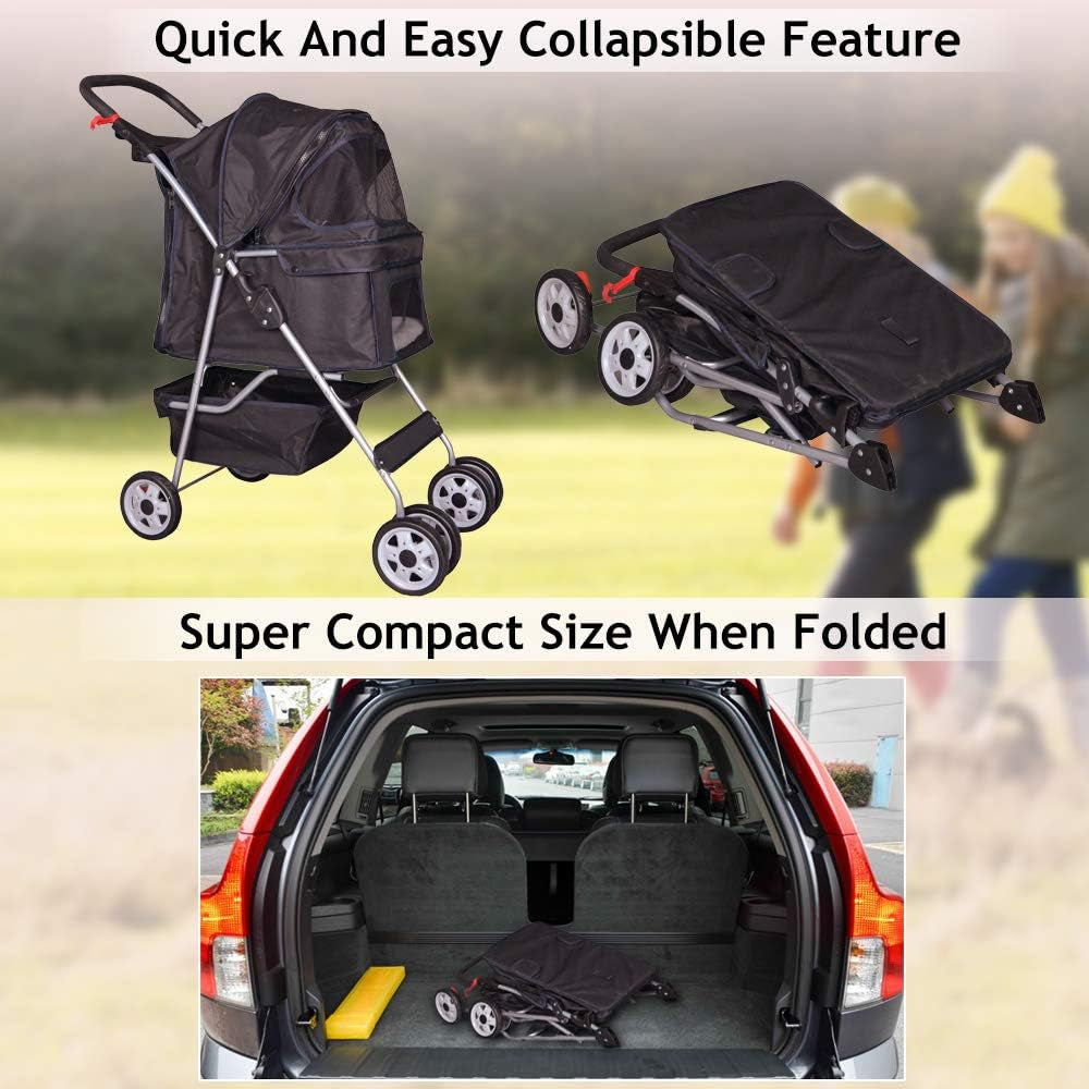 4-Wheel Pet Stroller Carrier